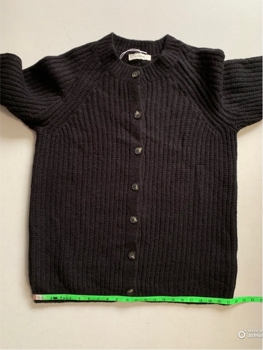 Everlane Black The Fisherman Cardigan in Cloud Size Small NWT Cozy Fall Winter - Picture 15 of 16
